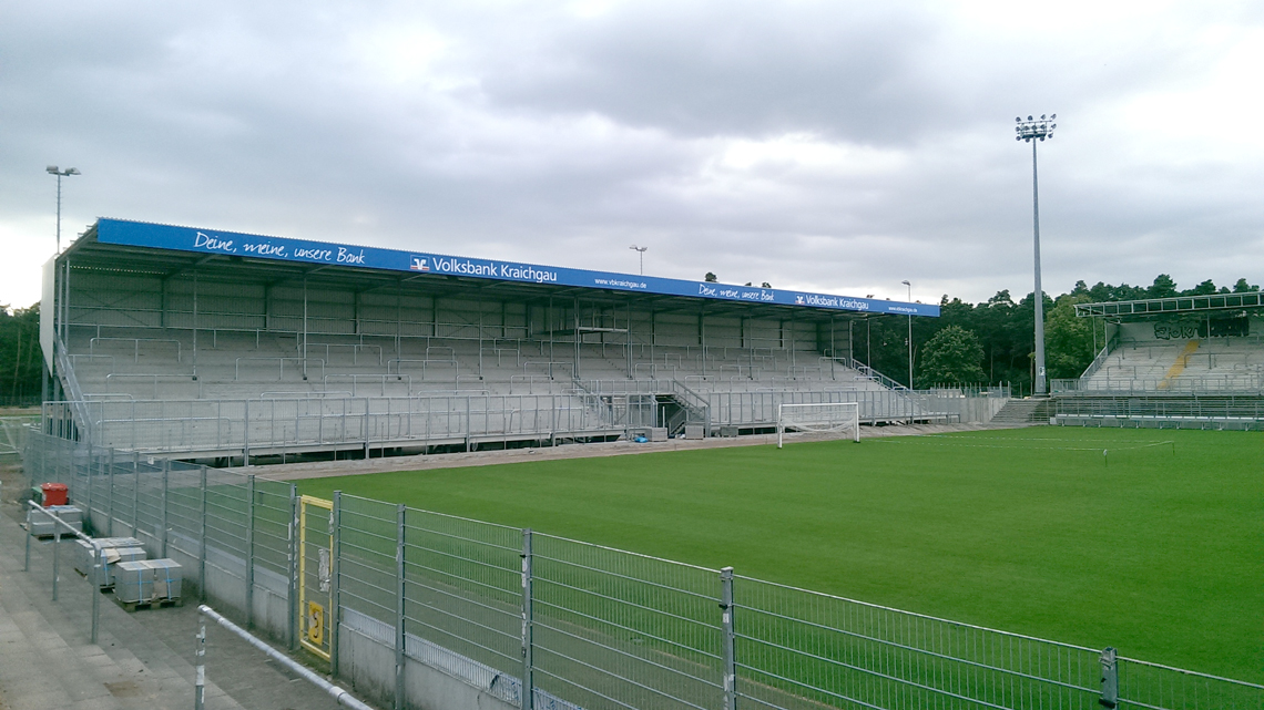 Foto aus einer erhöhten Perspektive des Stadion SV Sandhausen